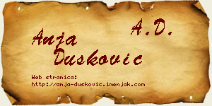 Anja Dušković vizit kartica